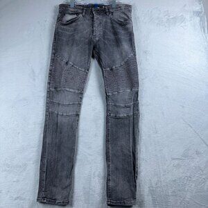 Divided by H&M Biker Jeans Skinny Leg Button Fly Denim Women's Gray Size 34